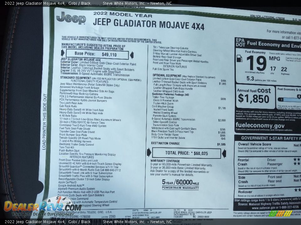 2022 Jeep Gladiator Mojave 4x4 Gobi / Black Photo #30