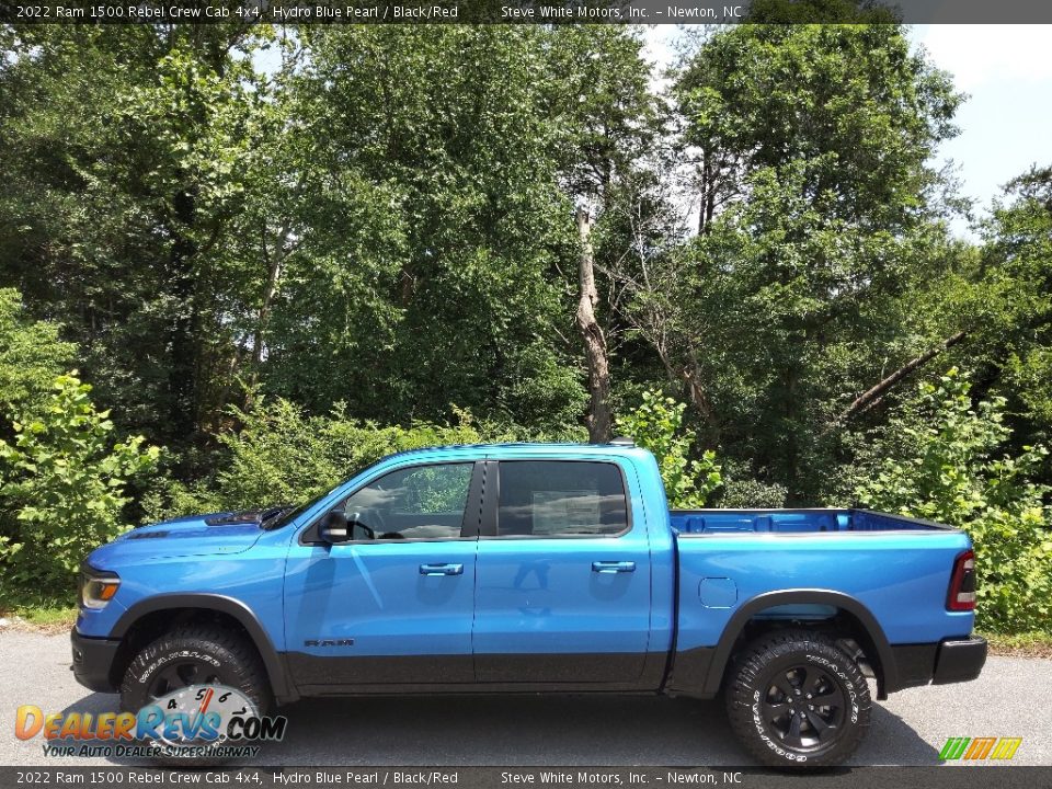 2022 Ram 1500 Rebel Crew Cab 4x4 Hydro Blue Pearl / Black/Red Photo #1