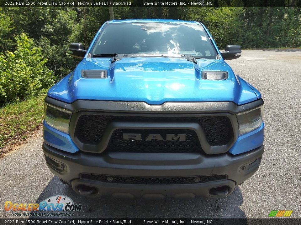 2022 Ram 1500 Rebel Crew Cab 4x4 Hydro Blue Pearl / Black/Red Photo #3