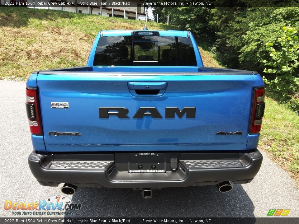 2022 Ram 1500 Rebel Crew Cab 4x4 Hydro Blue Pearl / Black/Red Photo #7