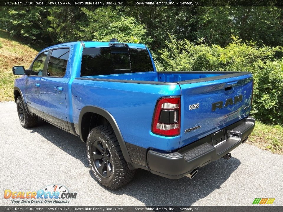 2022 Ram 1500 Rebel Crew Cab 4x4 Hydro Blue Pearl / Black/Red Photo #9