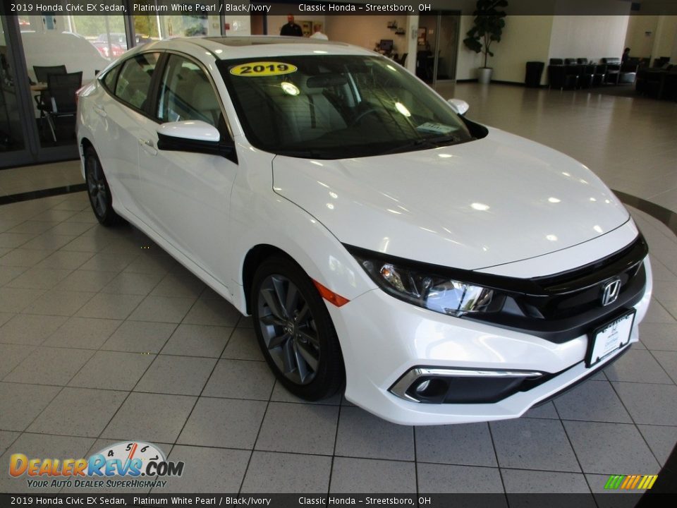 2019 Honda Civic EX Sedan Platinum White Pearl / Black/Ivory Photo #3