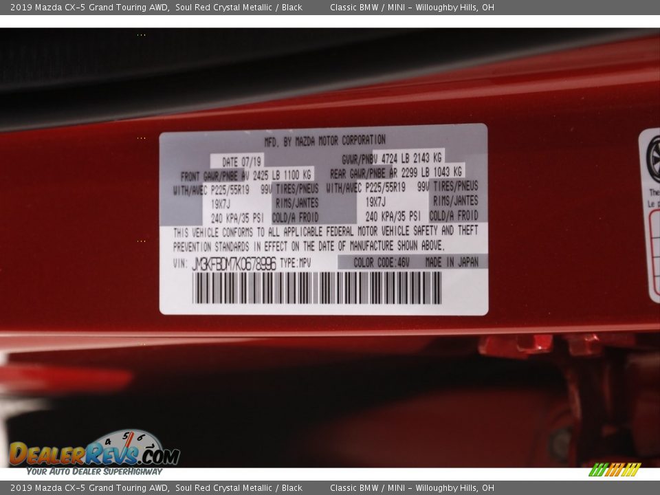 2019 Mazda CX-5 Grand Touring AWD Soul Red Crystal Metallic / Black Photo #23