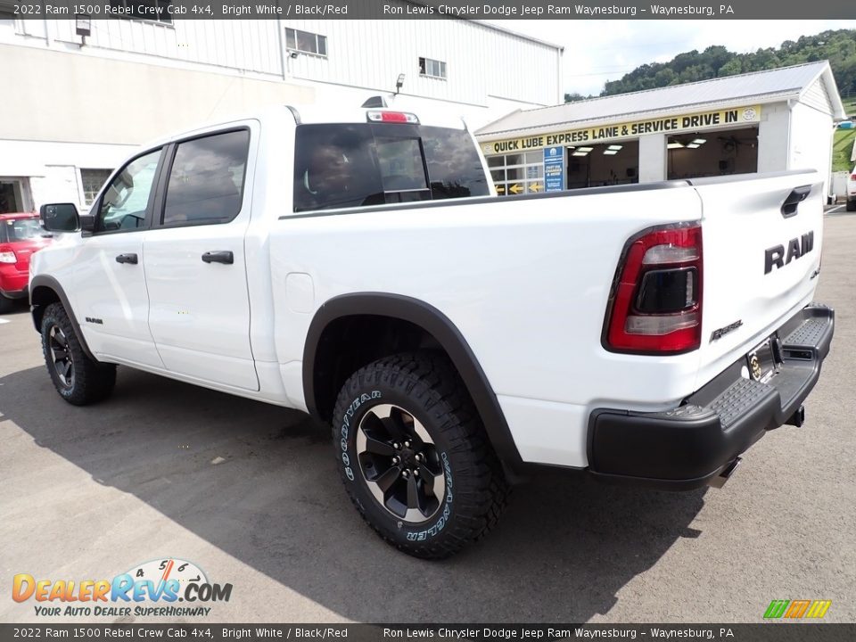 2022 Ram 1500 Rebel Crew Cab 4x4 Bright White / Black/Red Photo #3