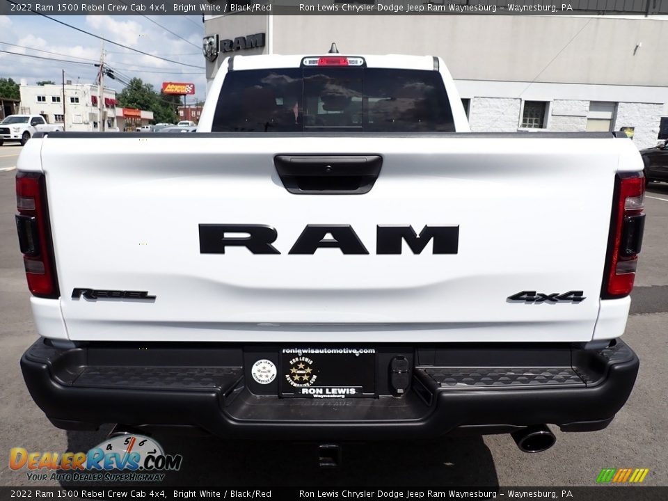 2022 Ram 1500 Rebel Crew Cab 4x4 Bright White / Black/Red Photo #4