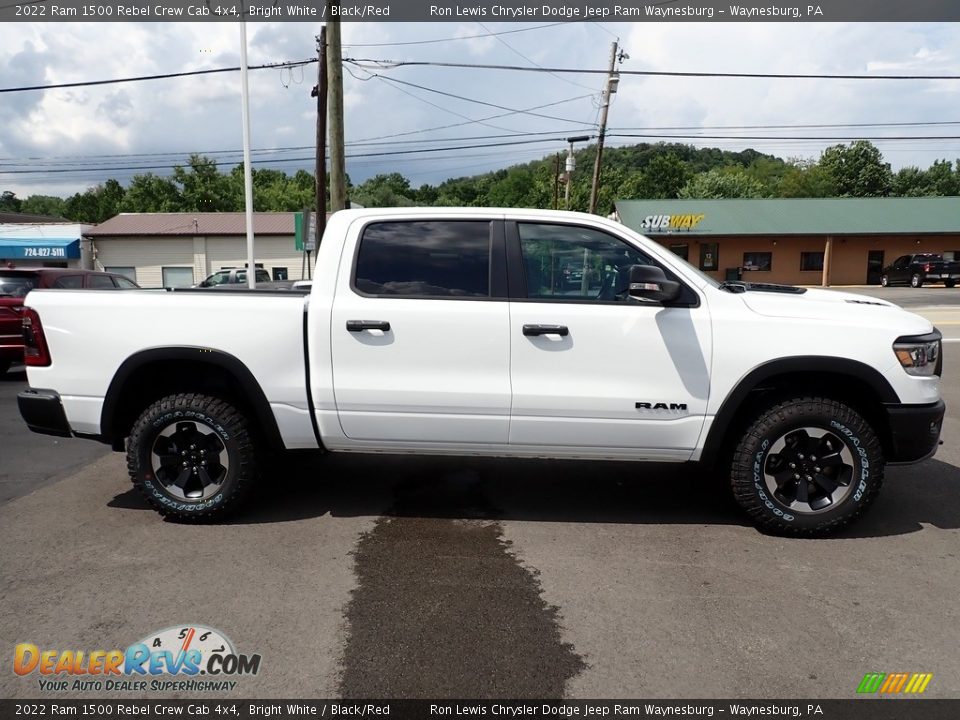 2022 Ram 1500 Rebel Crew Cab 4x4 Bright White / Black/Red Photo #6