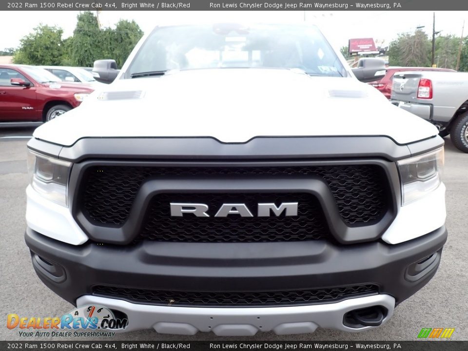 2022 Ram 1500 Rebel Crew Cab 4x4 Bright White / Black/Red Photo #8