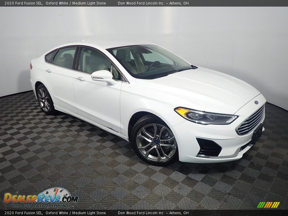 2020 Ford Fusion SEL Oxford White / Medium Light Stone Photo #3