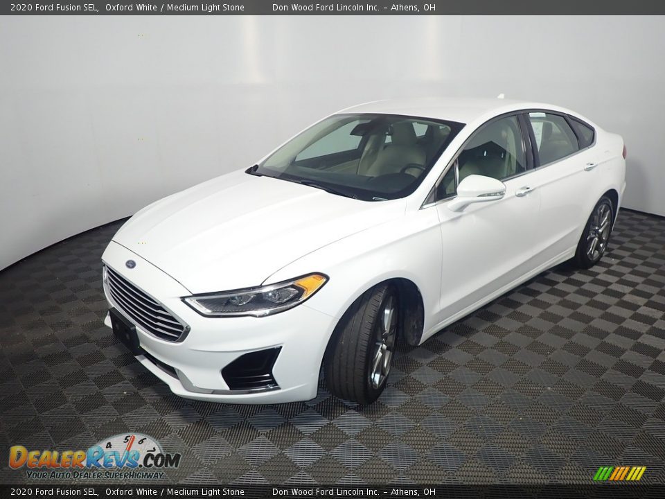 2020 Ford Fusion SEL Oxford White / Medium Light Stone Photo #9