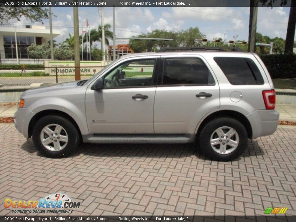 2009 Ford Escape Hybrid Brilliant Silver Metallic / Stone Photo #3