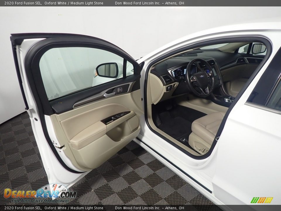 2020 Ford Fusion SEL Oxford White / Medium Light Stone Photo #21