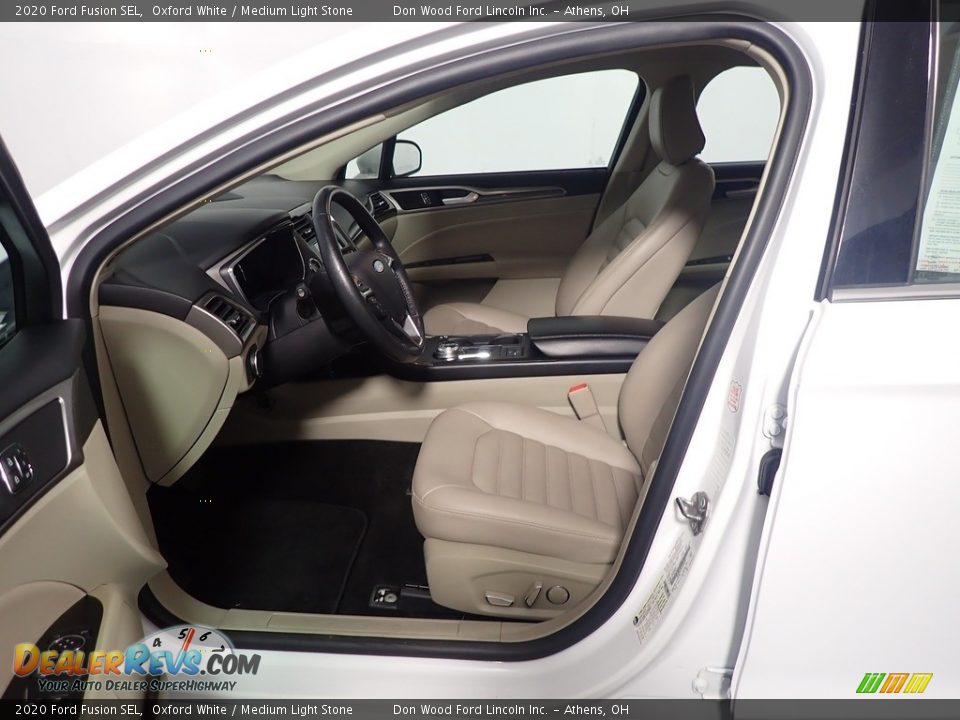 2020 Ford Fusion SEL Oxford White / Medium Light Stone Photo #23