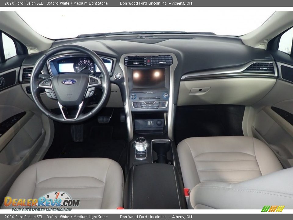 2020 Ford Fusion SEL Oxford White / Medium Light Stone Photo #25
