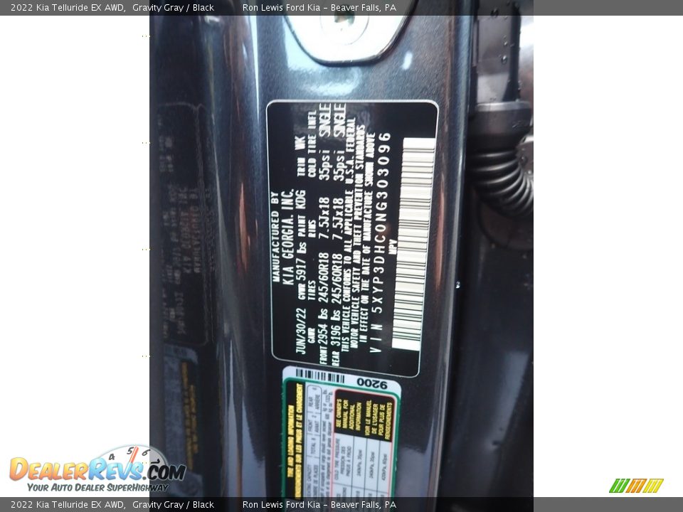 2022 Kia Telluride EX AWD Gravity Gray / Black Photo #20