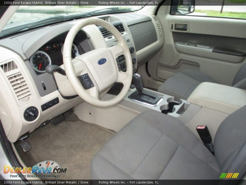 2009 Ford Escape Hybrid Brilliant Silver Metallic / Stone Photo #10