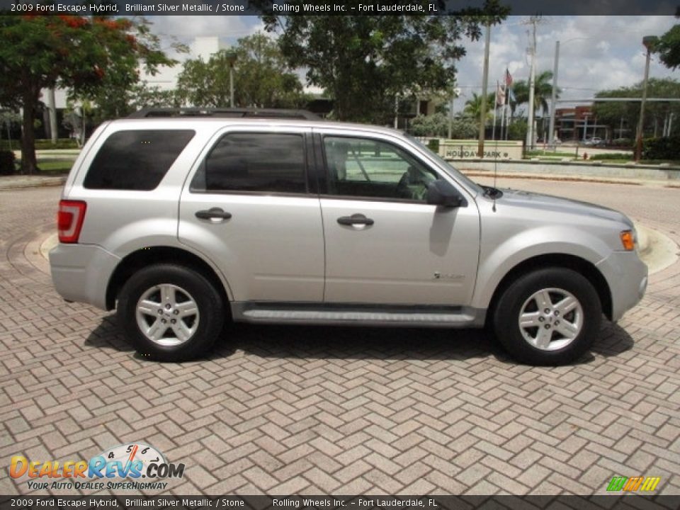 2009 Ford Escape Hybrid Brilliant Silver Metallic / Stone Photo #11