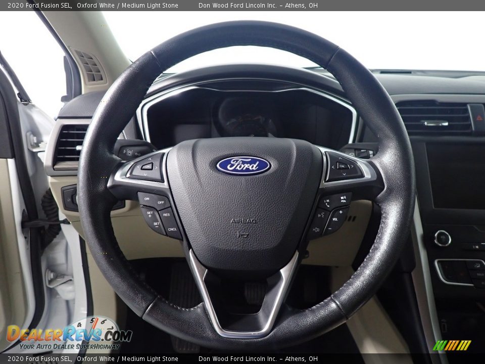 2020 Ford Fusion SEL Oxford White / Medium Light Stone Photo #28