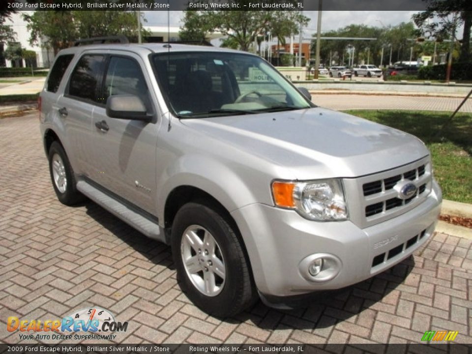 2009 Ford Escape Hybrid Brilliant Silver Metallic / Stone Photo #13