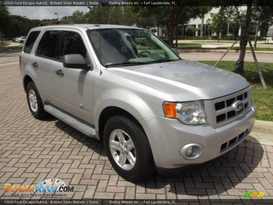2009 Ford Escape Hybrid Brilliant Silver Metallic / Stone Photo #29