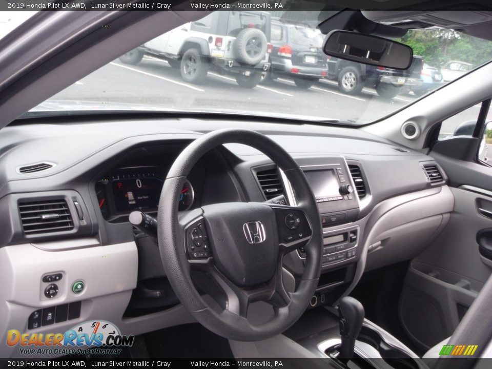 2019 Honda Pilot LX AWD Lunar Silver Metallic / Gray Photo #12