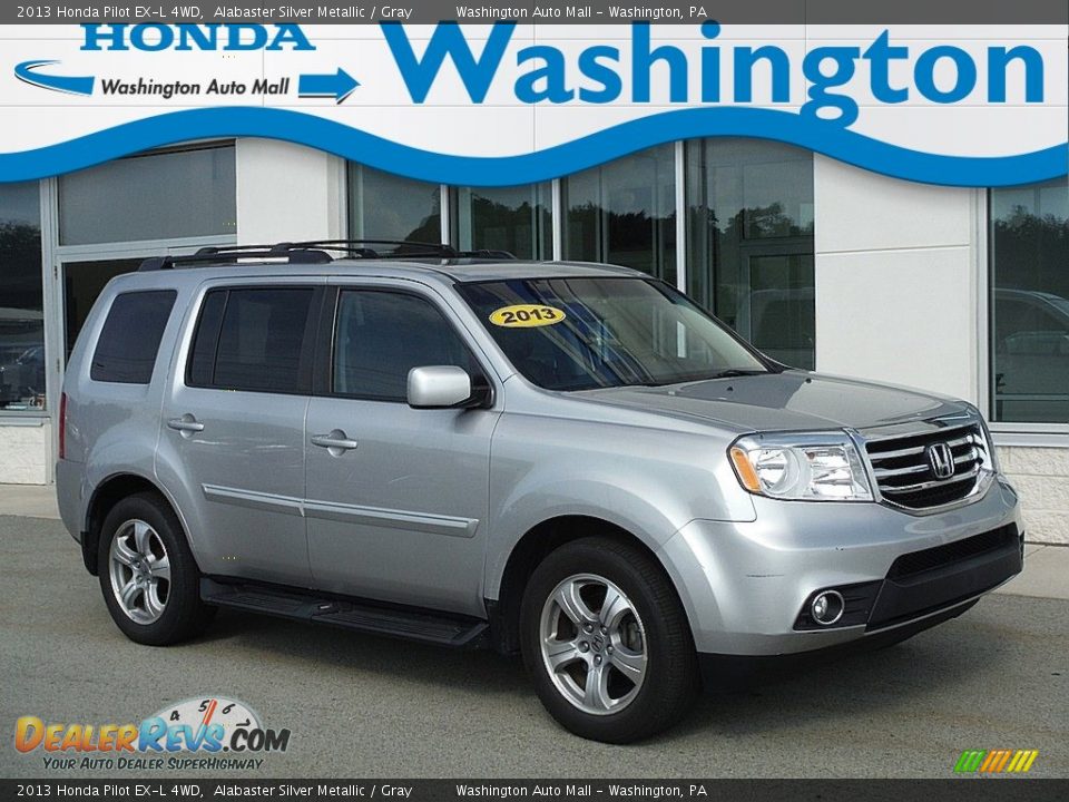 2013 Honda Pilot EX-L 4WD Alabaster Silver Metallic / Gray Photo #1