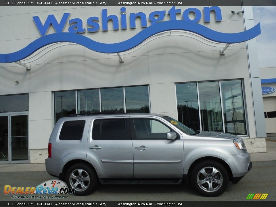 2013 Honda Pilot EX-L 4WD Alabaster Silver Metallic / Gray Photo #2