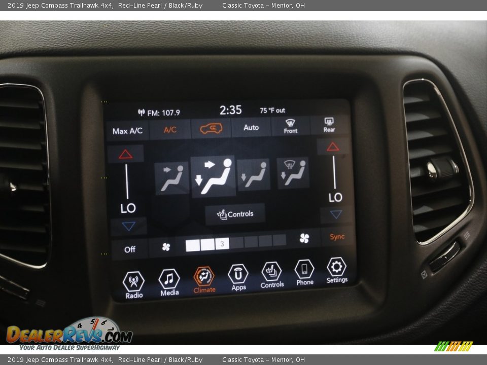 2019 Jeep Compass Trailhawk 4x4 Red-Line Pearl / Black/Ruby Photo #11