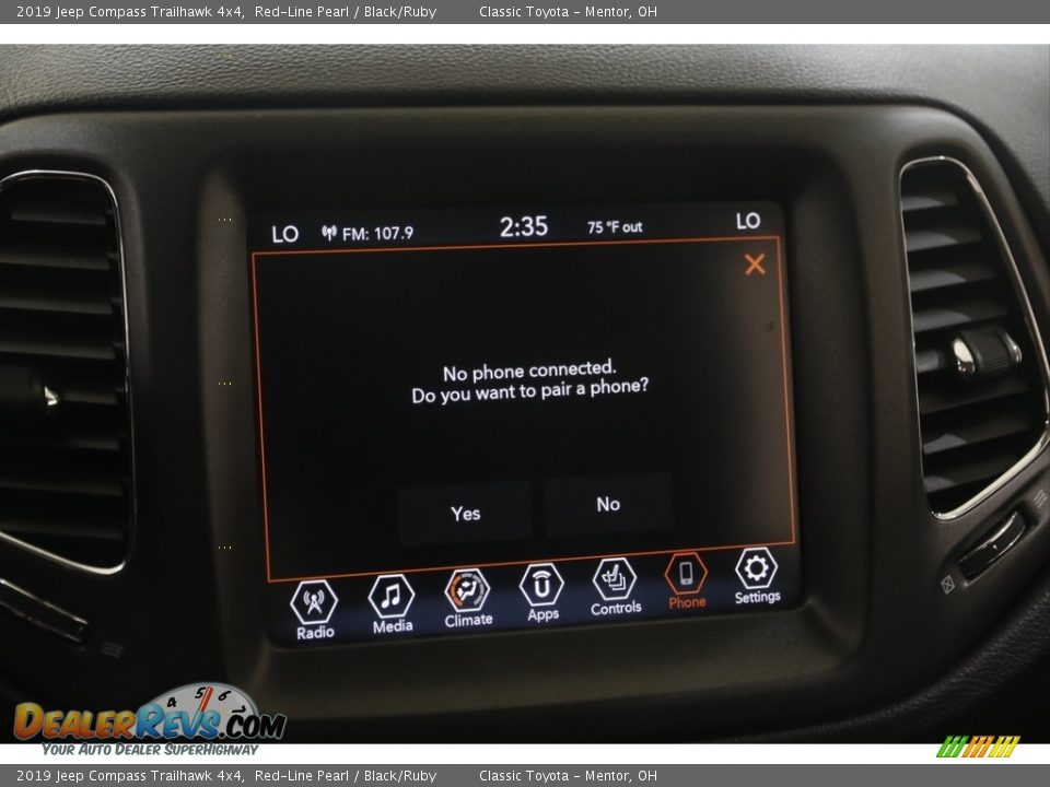 2019 Jeep Compass Trailhawk 4x4 Red-Line Pearl / Black/Ruby Photo #13