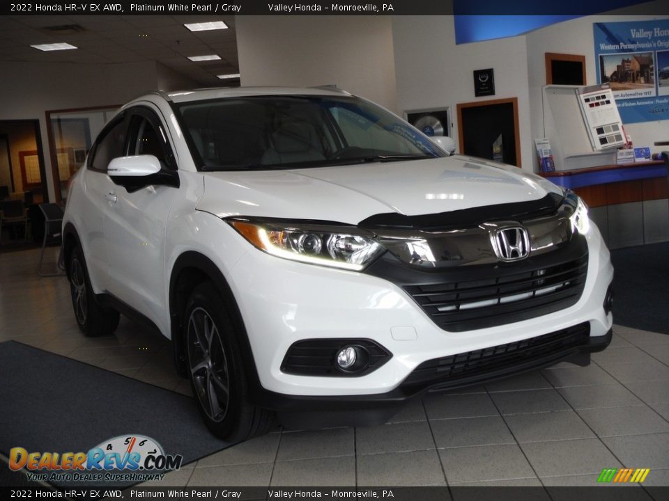 2022 Honda HR-V EX AWD Platinum White Pearl / Gray Photo #6