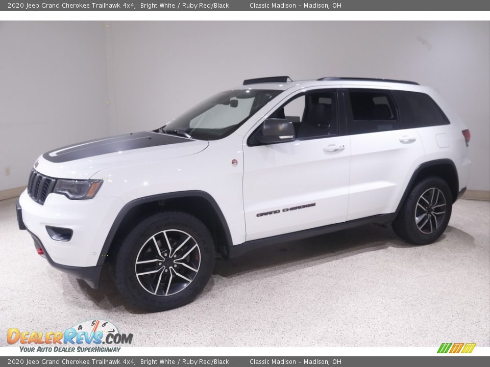 2020 Jeep Grand Cherokee Trailhawk 4x4 Bright White / Ruby Red/Black Photo #3