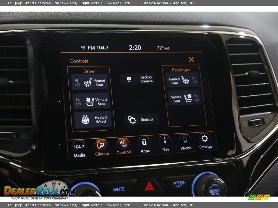 2020 Jeep Grand Cherokee Trailhawk 4x4 Bright White / Ruby Red/Black Photo #11