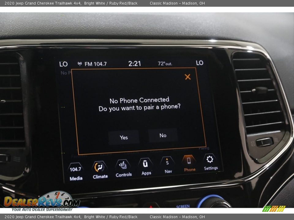 2020 Jeep Grand Cherokee Trailhawk 4x4 Bright White / Ruby Red/Black Photo #13