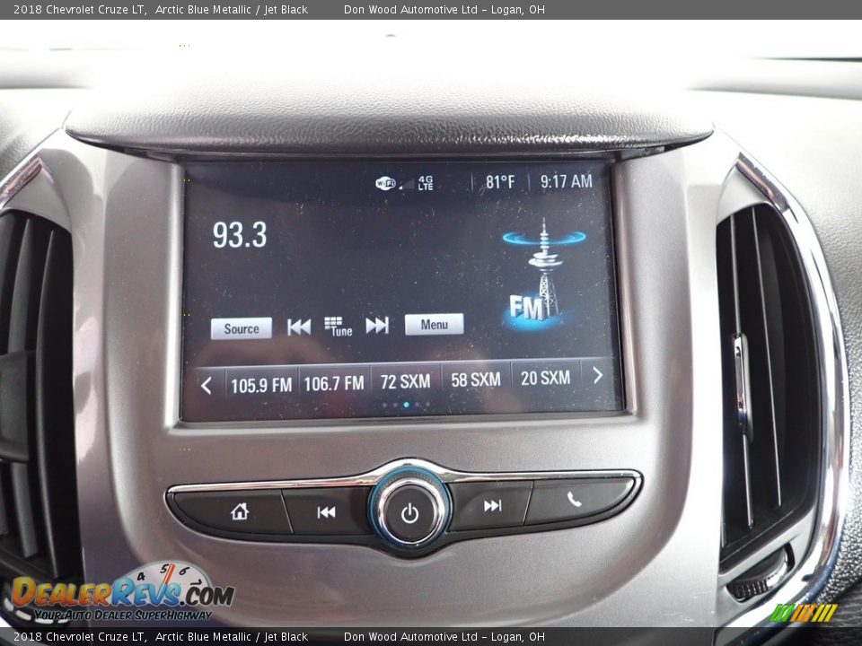 2018 Chevrolet Cruze LT Arctic Blue Metallic / Jet Black Photo #2