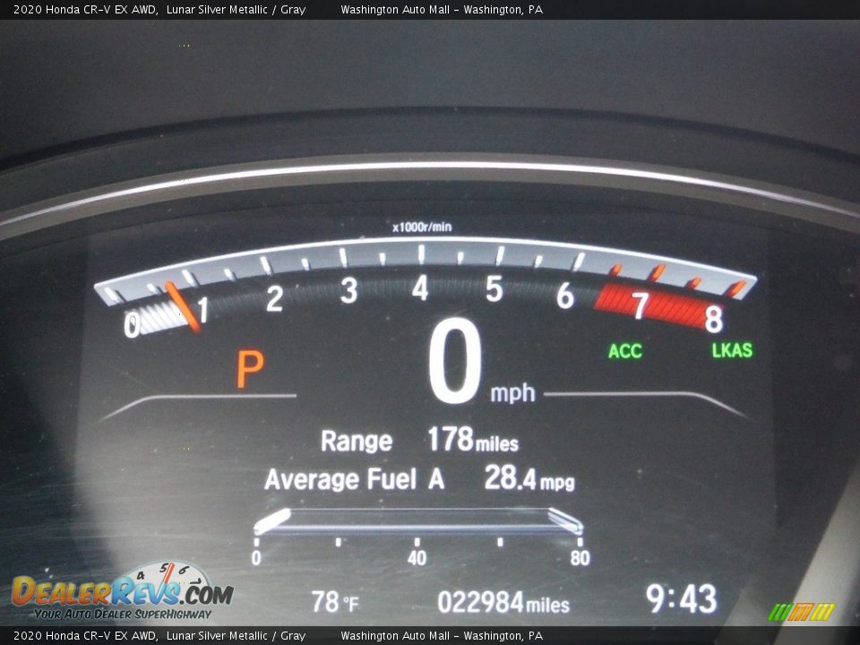 2020 Honda CR-V EX AWD Lunar Silver Metallic / Gray Photo #35