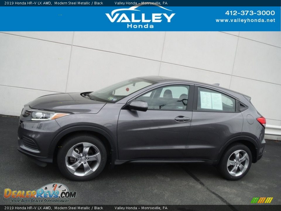 2019 Honda HR-V LX AWD Modern Steel Metallic / Black Photo #2