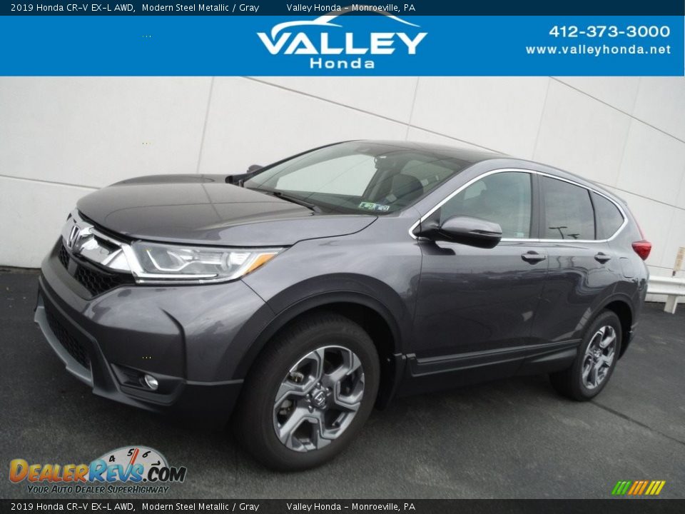 2019 Honda CR-V EX-L AWD Modern Steel Metallic / Gray Photo #1
