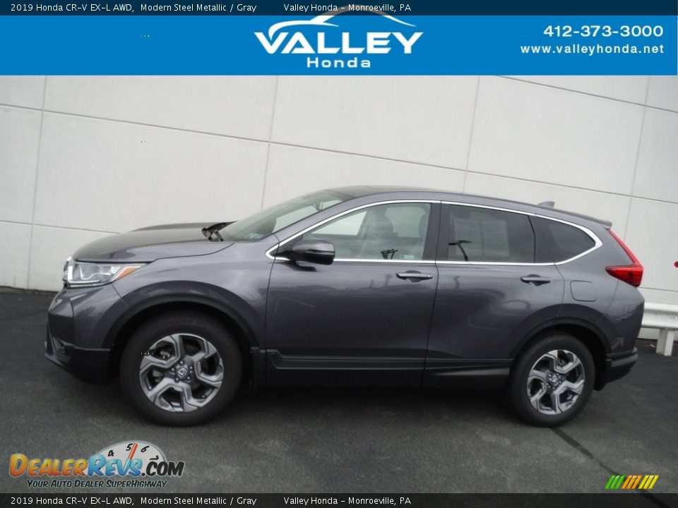 2019 Honda CR-V EX-L AWD Modern Steel Metallic / Gray Photo #2
