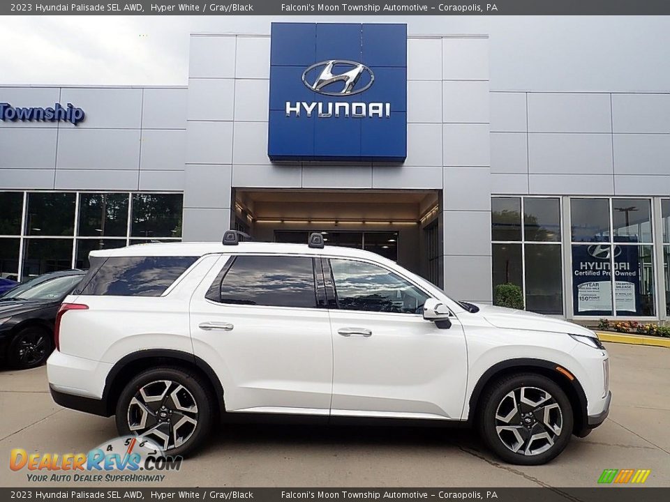 Hyper White 2023 Hyundai Palisade SEL AWD Photo #1