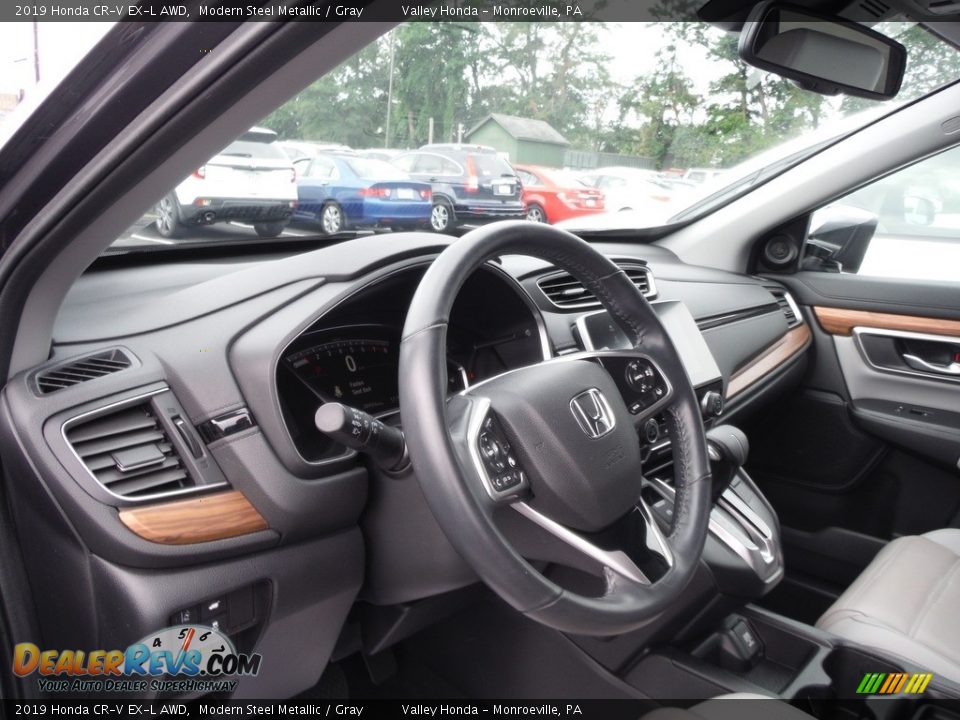 2019 Honda CR-V EX-L AWD Modern Steel Metallic / Gray Photo #14