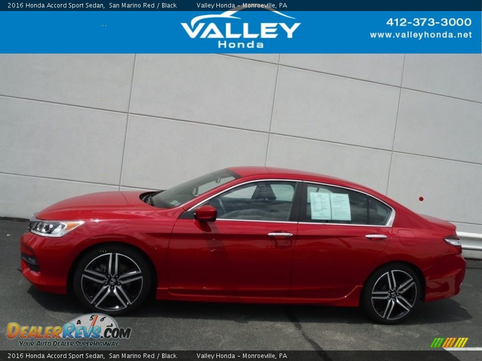 2016 Honda Accord Sport Sedan San Marino Red / Black Photo #2