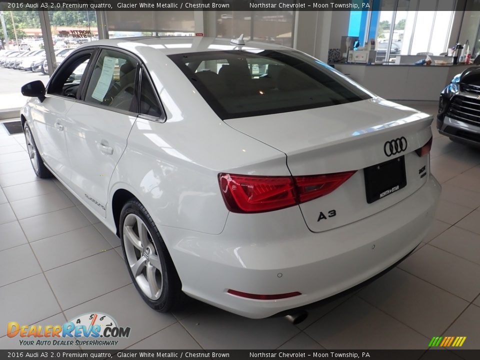 2016 Audi A3 2.0 Premium quattro Glacier White Metallic / Chestnut Brown Photo #3