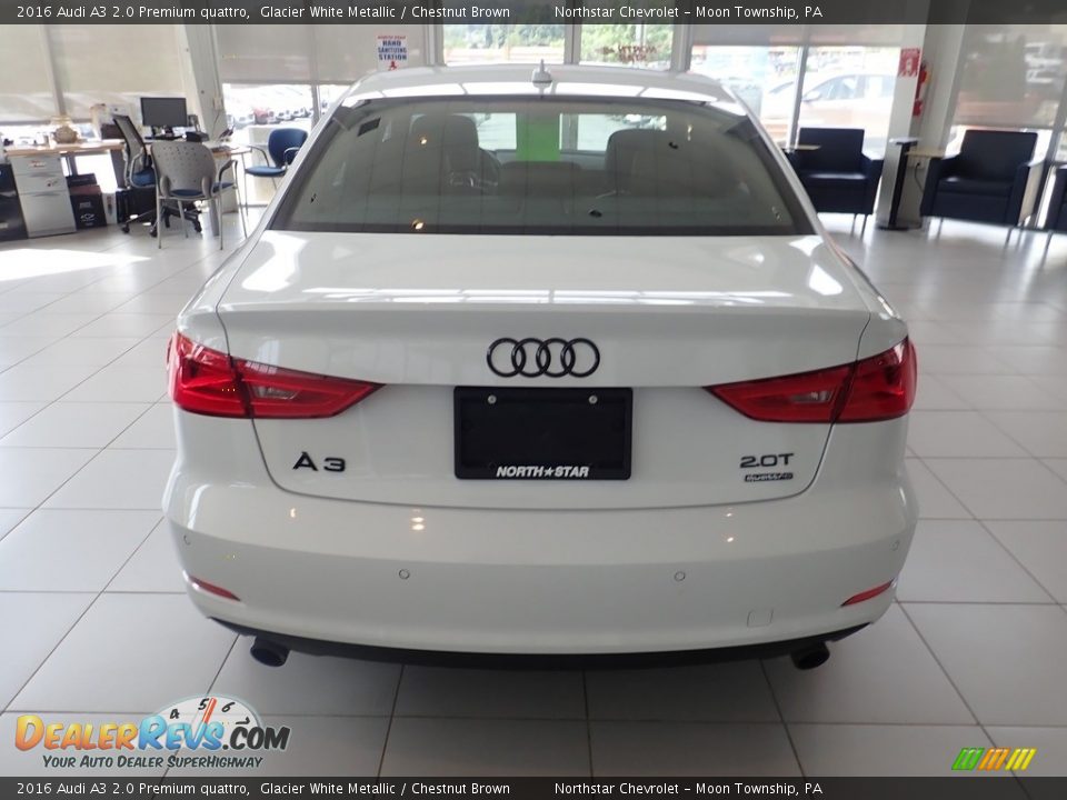 2016 Audi A3 2.0 Premium quattro Glacier White Metallic / Chestnut Brown Photo #4