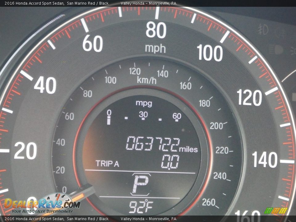 2016 Honda Accord Sport Sedan San Marino Red / Black Photo #29