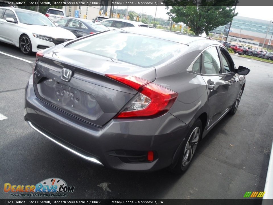 2021 Honda Civic LX Sedan Modern Steel Metallic / Black Photo #6