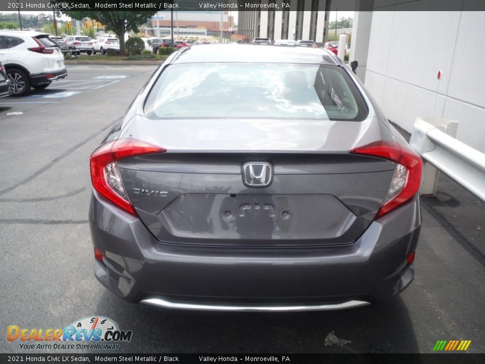 2021 Honda Civic LX Sedan Modern Steel Metallic / Black Photo #7