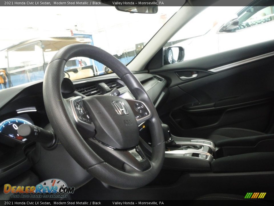 2021 Honda Civic LX Sedan Modern Steel Metallic / Black Photo #10