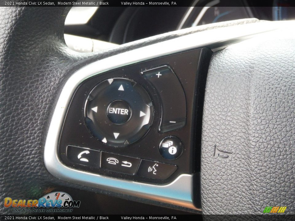 2021 Honda Civic LX Sedan Modern Steel Metallic / Black Photo #16