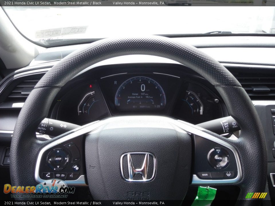 2021 Honda Civic LX Sedan Modern Steel Metallic / Black Photo #18
