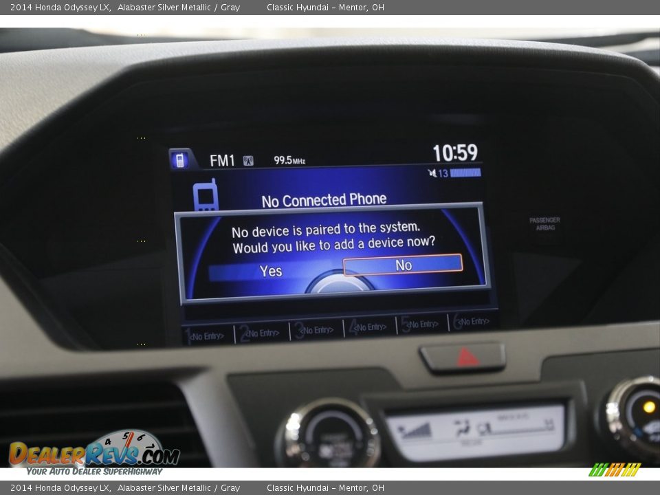 2014 Honda Odyssey LX Alabaster Silver Metallic / Gray Photo #10