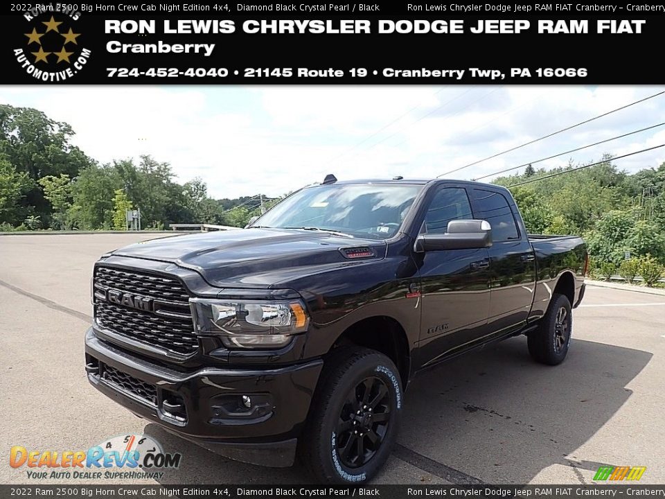 2022 Ram 2500 Big Horn Crew Cab Night Edition 4x4 Diamond Black Crystal Pearl / Black Photo #1